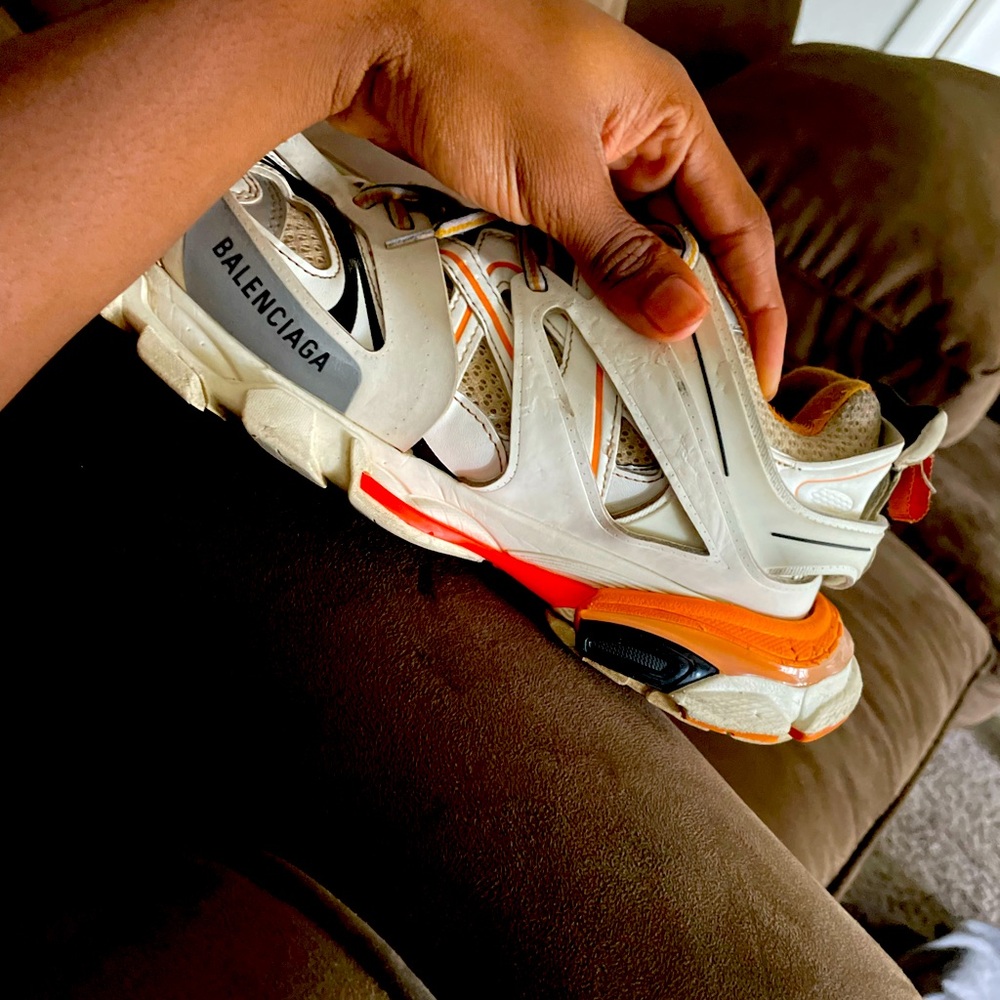 Orange white n silver balenciaga tracks good condition